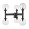 Z-Lite Laurent Outdoor Post Mount Fixture, 6-Light, 30 In.W x 27 In.H, Black/Clear Seedy 599MP6-BK - alternate 1